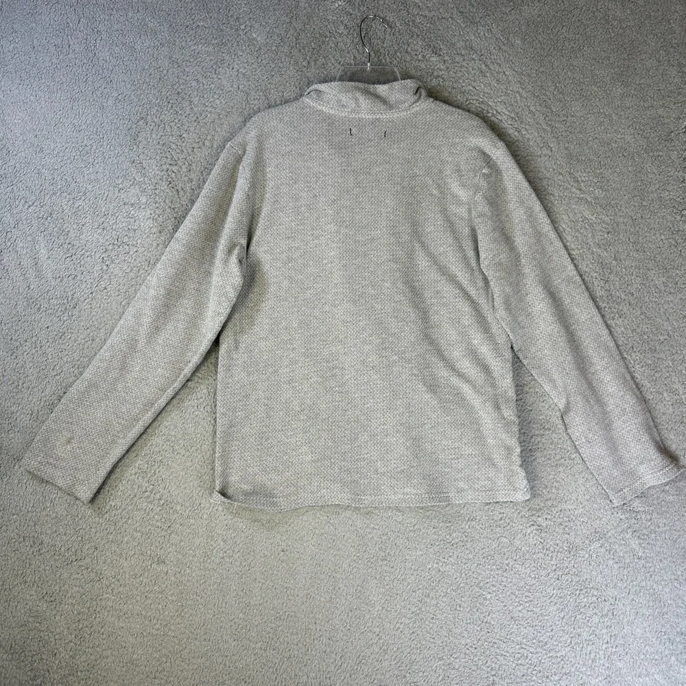 Tommy Bahama 1/4 Zip Sweater Mens Large Grey Herringbone Pullover Stretch Preppy